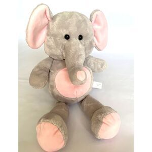 Homerbest Plush Elephant Gray Pink Stuffed Animal Soft Toy 17" Tall